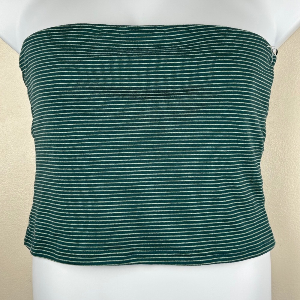 Blue Riot XO Green Striped Tube Top XL ALS1129 Limited Edition Strapless Crop